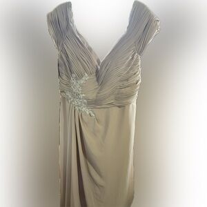 Christina Wu Asymmetrical Beige Dress